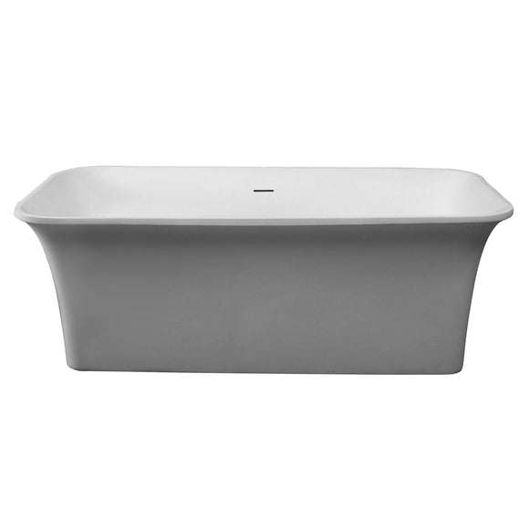 ALFI AB9942 67" White Rectangular Solid Surface Smooth Resin Soaking Bathtub