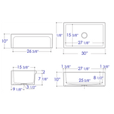 ALFI AB3018ARCH-B 30" Biscuit Arched Apron Wall Fireclay Single Bowl Farm Sink