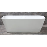 ALFI AB9952 67" White Rectangular Solid Surface Smooth Resin Soaking Bathtub