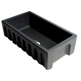 ALFI Brand AB3318HS-BM 33" Black Matte Reversible Smooth/Fluted Single Bowl Fireclay Farm Sink