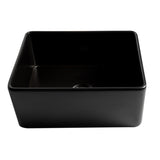 ALFI Brand ABF2418-BM Black Matte Smooth Apron 24" x 18" Single Bowl Fireclay Farm Sink