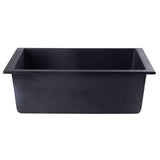 ALFI AB2420UM-BLA Black 24" Undermount Single Bowl Granite Composite Sink