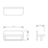 ALFI AB5510 12" Small Wooden Shelf with Chrome Towel Bar Bathroom Accessory