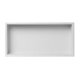 ALFI Brand 24 x 12 White Matte Stainless Steel Horizontal Single Shelf Bath Shower Niche