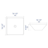 ALFI Brand ABC912 White Modern 17" Square Above-Mount Ceramic Sink