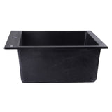 ALFI AB2420DI-BLA Black 24" Drop-In Single Bowl Granite Composite Kitchen Sink