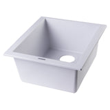 ALFI AB1720UM-W White 17" Undermount Rectangular Granite Composite Prep Sink