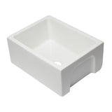 ALFI AB2418HS-W 24 inch White Smooth / Fluted Single Bowl Fireclay Farm Sink