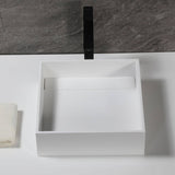 ALFI Brand ABRS14S 14" Square White Matte Solid Surface Resin Sink