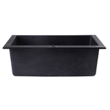 ALFI AB2420DI-BLA Black 24" Drop-In Single Bowl Granite Composite Kitchen Sink