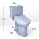 TOTO MW7764726CSFGA.10#01 Drake WASHLET+ Two-Piece Toilet and S7 Bidet Seat with Auto Flush, 10" Rough-In, Cotton White