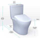 TOTO MW4464726CEMFGN#01 WASHLET+ Aquia IV Two-Piece Dual Flush Toilet with S7 Bidet Seat, Cotton White