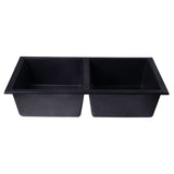 ALFI AB3420UM-BLA Black 34" Undermount Double Bowl Granite Composite Sink