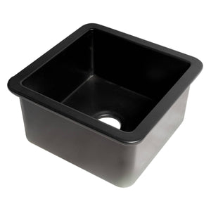 ALFI Brand ABF1818S-BM Black Matte Square 18" x 18" Undermount/Drop In Fireclay Prep Sink