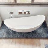 ALFI Brand AB9951 73" White Solid Surface Smooth Resin Soaking Slipper Bathtub