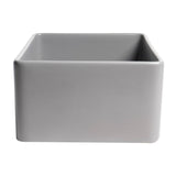 ALFI Brand ABF2418-GM Gray Matte Smooth Apron 24" x 18" Single Bowl Fireclay Farm Sink