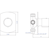 ALFI Brand AB9101-PC Polished Chrome Modern Round 3 Way Shower Diverter