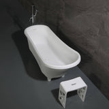 ALFI Brand AB9960 67" White Matte Clawfoot Solid Surface Resin Bathtub