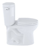 TOTO CST453CEFRG#01 Drake II Two-Piece Round 1.28 GPF Universal Height Toilet with Right-Hand Trip Lever, Cotton White