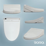 TOTO SW3084#01 Washlet C5 Bidet Toilet Seat with Premist and eWater+ Wand Cleaning, Elongated, Cotton White