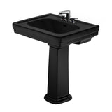 TOTO LPT530.4N#51 Promenade 27-1/2" x 22-1/4" Pedestal Bathroom Sink for 4" Center Faucets, Ebony