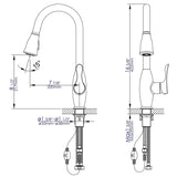 ALFI Brand ABKF3783-BN Brushed Nickel Traditional Gooseneck Pull Down Kitchen Faucet