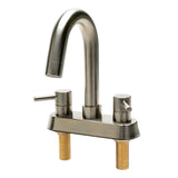 ALFI Brand AB1400-BN Brushed Nickel Two-Handle 4" Centerset Bathroom Faucet