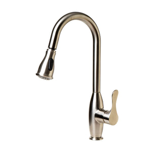 ALFI Brand ABKF3783-BN Brushed Nickel Traditional Gooseneck Pull Down Kitchen Faucet