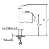 ALFI Brand AB1158-PC Polished Chrome Square Body Curved Spout Bathroom Faucet