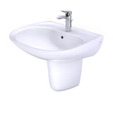 TOTO LHT242G#01 Prominence Oval Wall-Mount Bathroom Sink with Shroud for Single Hole Faucets, Cotton White