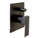 ALFI Brand AB5601-BM Black Matte Shower Valve with Square Lever Handle and Diverter