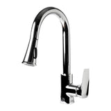 ALFI Brand ABKF3889-PC Polished Chrome Square Gooseneck Pull Down Kitchen Faucet