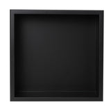 ALFI Brand 16" x 16" Black Matte Stainless Steel Square Single Shelf Bath Shower Niche