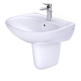 TOTO LHT241G#01 Supreme Oval Wall-Mount Bathroom Sink with Shroud for Single Hole Faucets, Cotton White