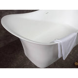 ALFI Brand AB9915 74" White Solid Surface Smooth Resin Soaking Slipper Bathtub