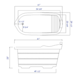 ALFI AB1139 61" Free Standing Cedar Wooden Bathtub with Fixtures & Headrest