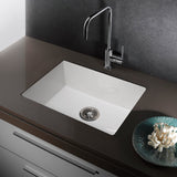 ALFI Brand AB2317 23" White Fireclay Undermount Kitchen Sink