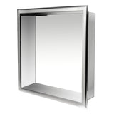 ALFI ABN1616-PSS 16 x 16 Polished Stainless Steel Square Single Shelf Bath Shower Niche