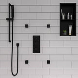 ALFI Brand AB2801-BM Black Matte 3-Way Thermostatic Valve Shower Mixer Square Knobs