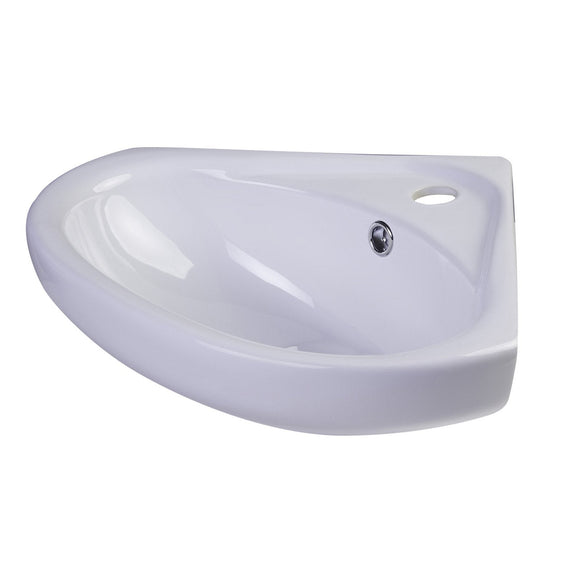 ALFI Brand AB109 18" White Corner Porcelain Wall Mounted Bath Sink