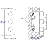 ALFI Brand AB4001-BM Black Matte 3-Way Thermostatic Valve Shower Mixer Round Knobs