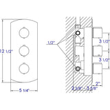 ALFI AB4001-PC Polished Chrome Concealed 3-Way Thermostatic Shower Mixer