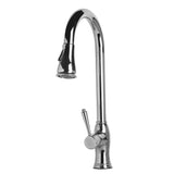 ALFI AB2043-PSS Traditional Solid Polished Stainless Steel Pull Down Faucet