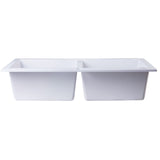 ALFI AB3420DI-W White 34" Drop-In Double Bowl Granite Composite Kitchen Sink