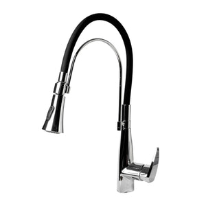 ALFI Brand ABKF3001-PC Polished Chrome Kitchen Faucet with Black Rubber Stem