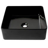 ALFI Brand ABC903-BM Black Matte 16" Modern Square Above-Mount Ceramic Sink