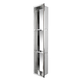 ALFI ABN0836-PSS 8 x 36 Polished Stainless Steel Vertical Triple Shelf Bath Shower Niche