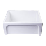 ALFI AB2418ARCH-W 24" White Arched Apron Wall Fireclay Single Bowl Farm Sink