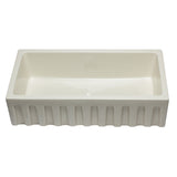 ALFI AB3618HS-B 36 inch Biscuit Smooth / Fluted Single Bowl Fireclay Farm Sink