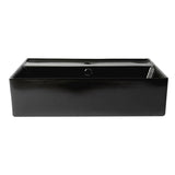 ALFI Brand ABC901-BM Black Matte 24" Modern Rectangular Above-Mount Ceramic Sink with Faucet Hole